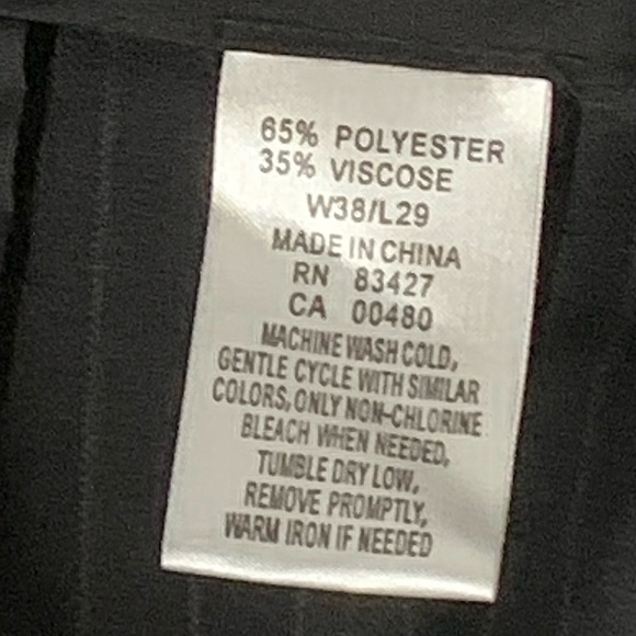 Response Bertini Black Pinstripe Dress Pants Size 38 - Picture 8 of 11